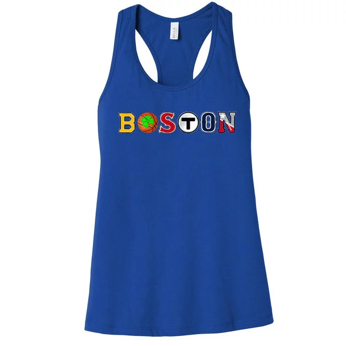 Bawston Townie Sports Fan Boston Mass New England Proud Women's Racerback Tank