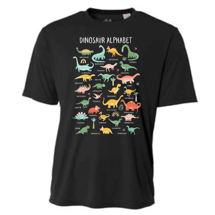 Back To School Types Of Dinosaurs Alphabet Identification Cooling Performance Crew T-Shirt