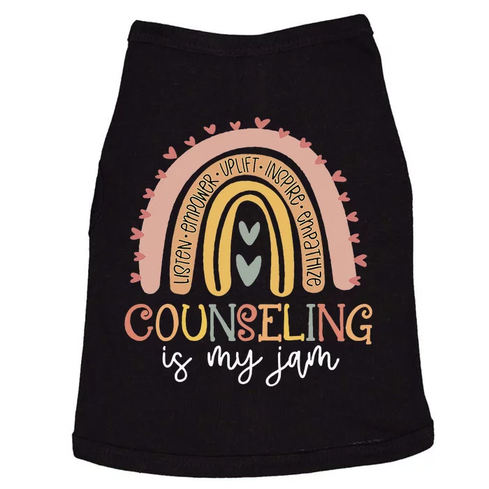 Back To School Counselor Counseling Is My Jam Rainbow Doggie Tank