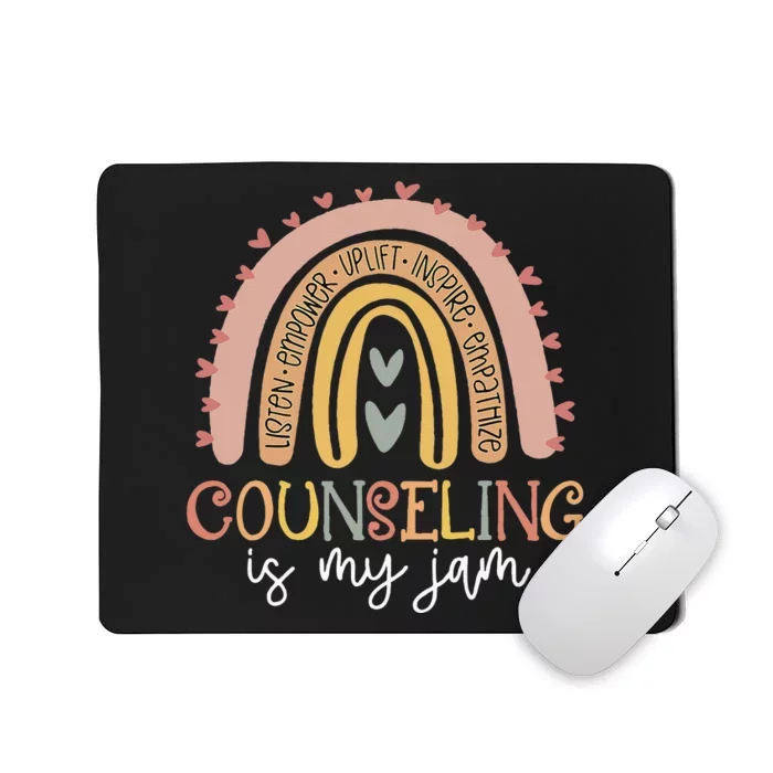 Back To School Counselor Counseling Is My Jam Rainbow Mousepad