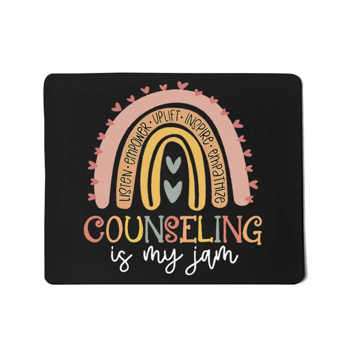 Back To School Counselor Counseling Is My Jam Rainbow Mousepad