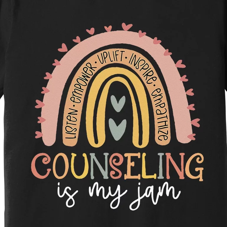 Back To School Counselor Counseling Is My Jam Rainbow Premium T-Shirt