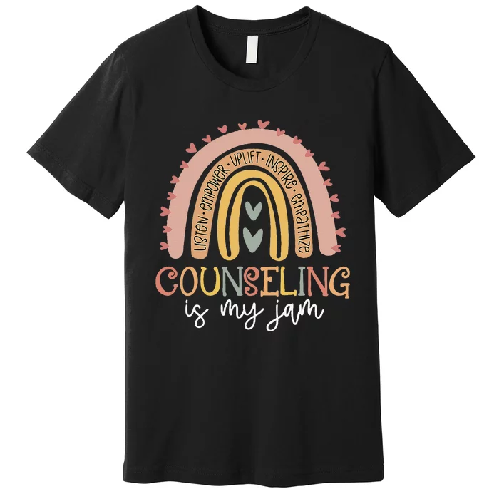 Back To School Counselor Counseling Is My Jam Rainbow Premium T-Shirt