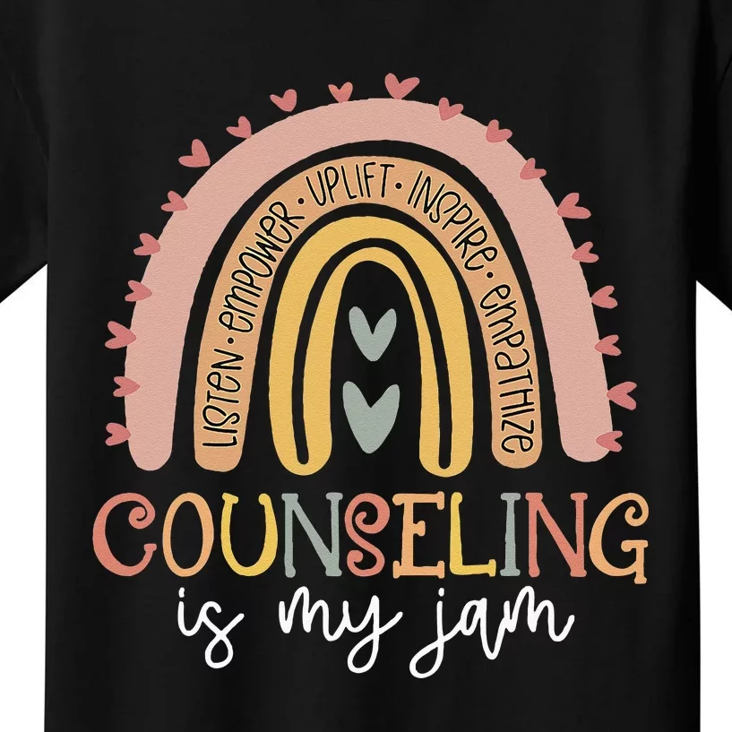 Back To School Counselor Counseling Is My Jam Rainbow Kids T-Shirt