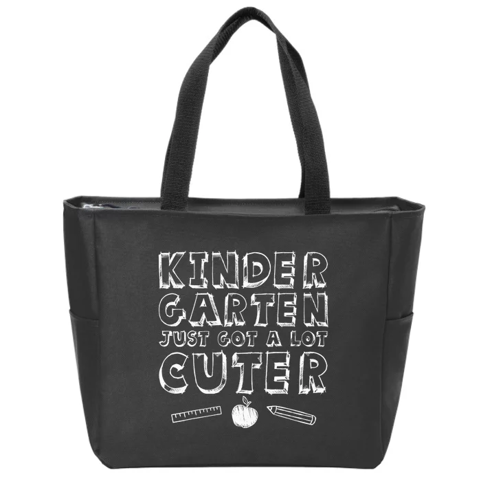 Back To School Gift Kindergarten Just Got A Lot Cuter Zip Tote Bag