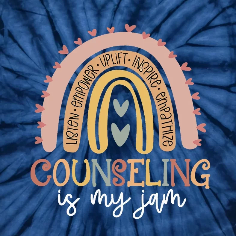 Back to School Counselor Counseling Is My Jam Rainbow Tie-Dye T-Shirt