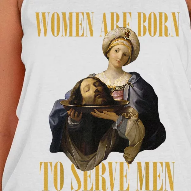 Born To Serve Christian Boss Motivational Funny Women's Knotted Racerback Tank