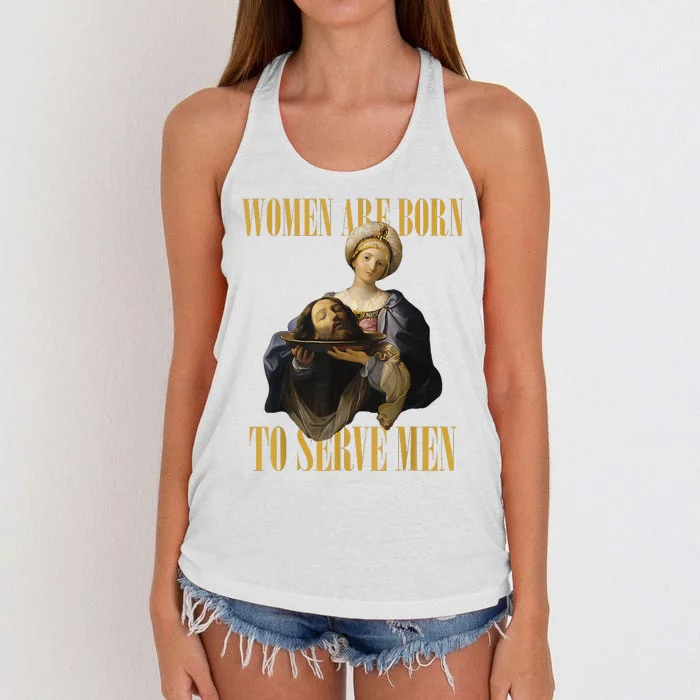 Born To Serve Christian Boss Motivational Funny Women's Knotted Racerback Tank