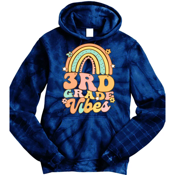 Back To School Third Grade Vibes Student Teacher rainbow Tie Dye Hoodie