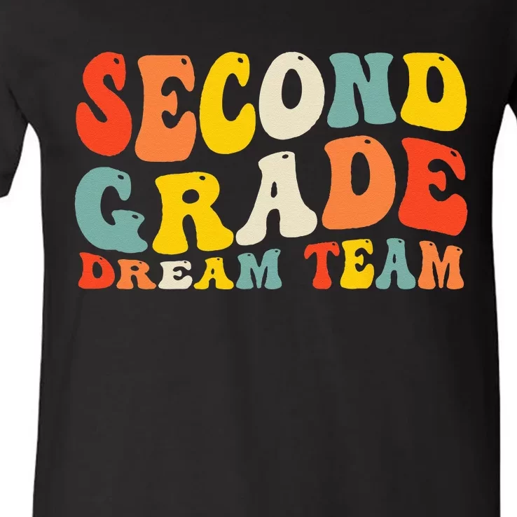 Back To School 2nd Grade Dream Team Teacher Second Grade V-Neck T-Shirt