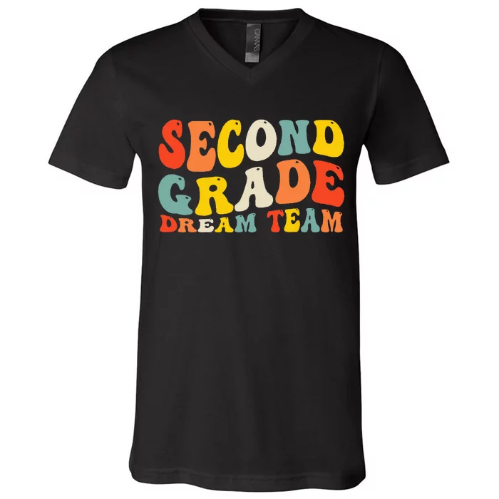 Back To School 2nd Grade Dream Team Teacher Second Grade V-Neck T-Shirt