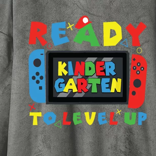 Back To School Kindergarten Ready To Level Up Gamer Hooded Wearable Blanket