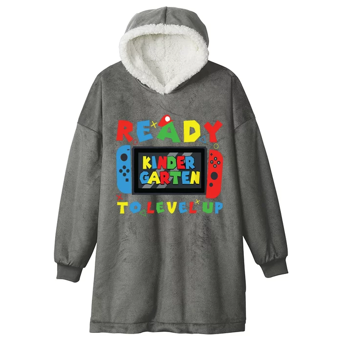 Back To School Kindergarten Ready To Level Up Gamer Hooded Wearable Blanket