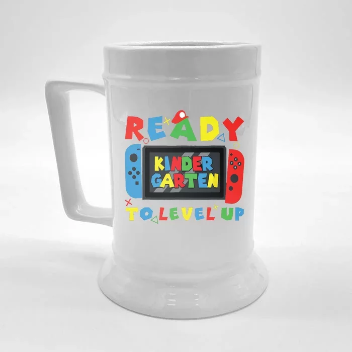 Back To School Kindergarten Ready To Level Up Gamer Front & Back Beer Stein