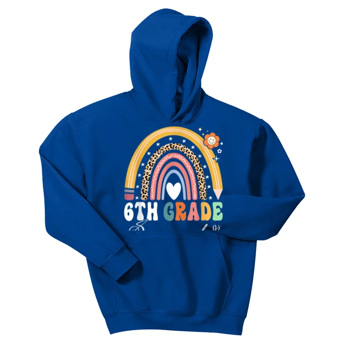 Back To School Rainbow 6Th Sixth Grade Squad Teachers Gift Kids Hoodie