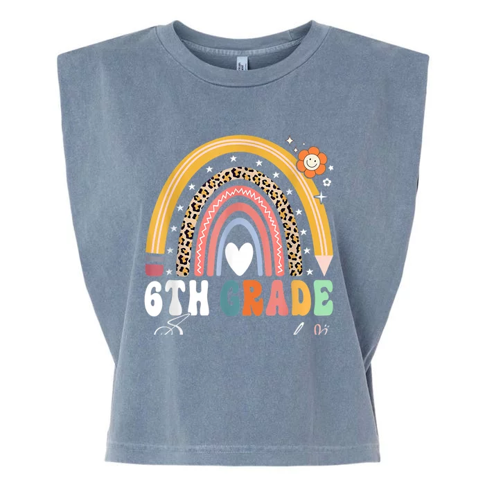 Back To School Rainbow 6Th Sixth Grade Squad Teachers Gift Garment-Dyed Women's Muscle Tee