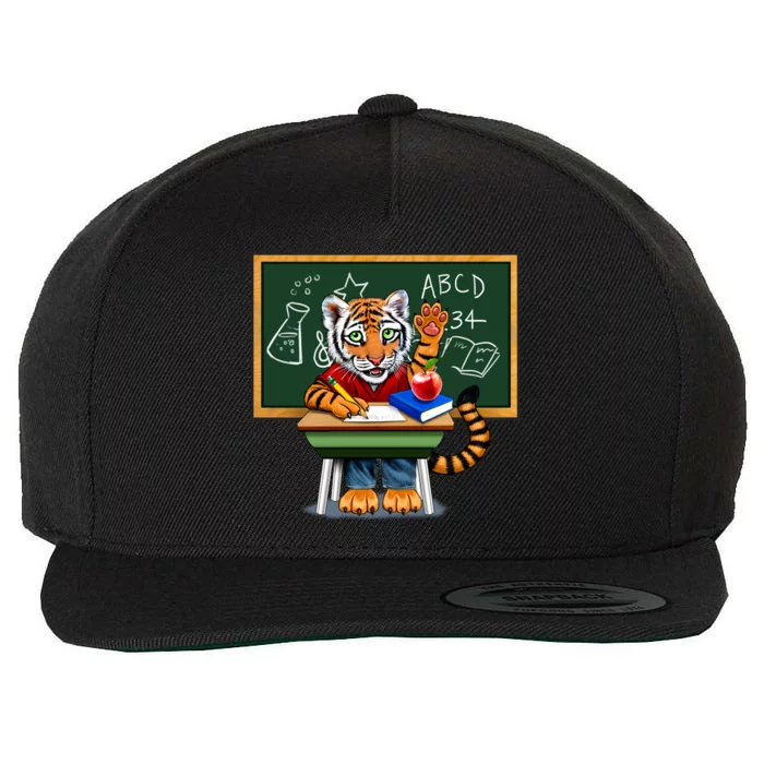 Back To School Tiger Wool Snapback Cap