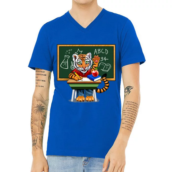 Back To School Tiger V-Neck T-Shirt