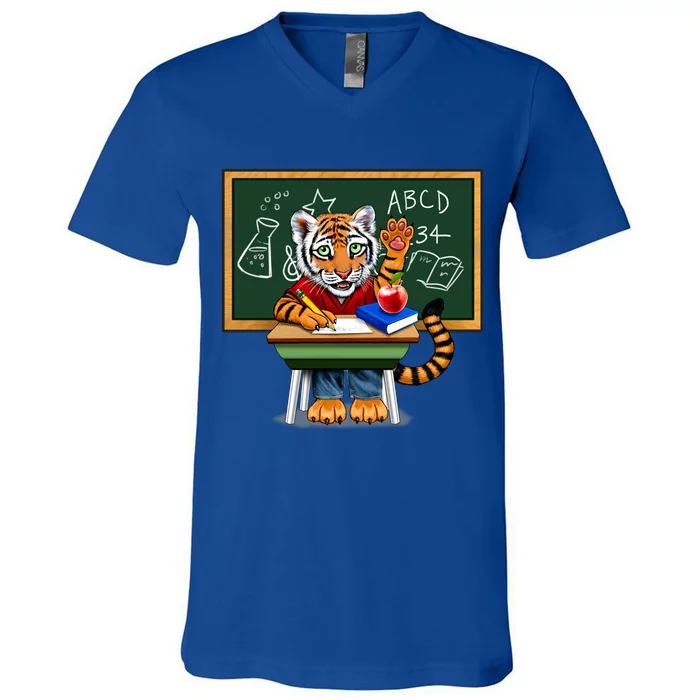 Back To School Tiger V-Neck T-Shirt