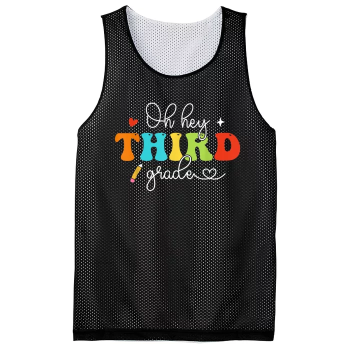 Back To School Oh Hey Third Grade Retro Teacher Student Mesh Reversible Basketball Jersey Tank