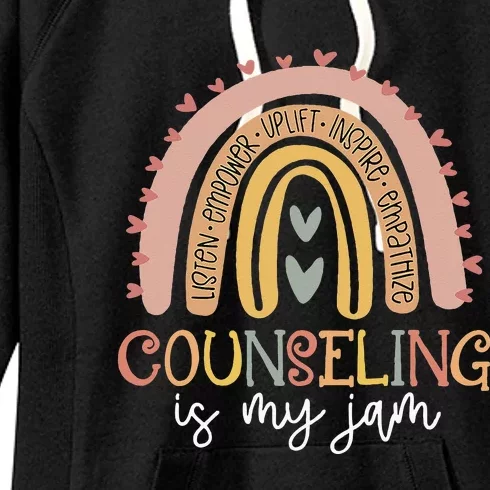 Back To School Counselor Counseling Is My Jam Rainbow Women's Fleece Hoodie