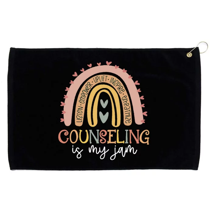 Back To School Counselor Counseling Is My Jam Rainbow Grommeted Golf Towel