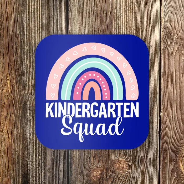 Back To School Rainbow Kindergarten Squad Teacher Gift Coaster