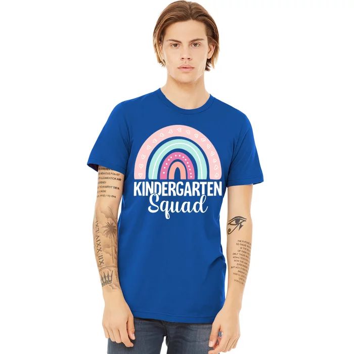 Back To School Rainbow Kindergarten Squad Teacher Gift Premium T-Shirt