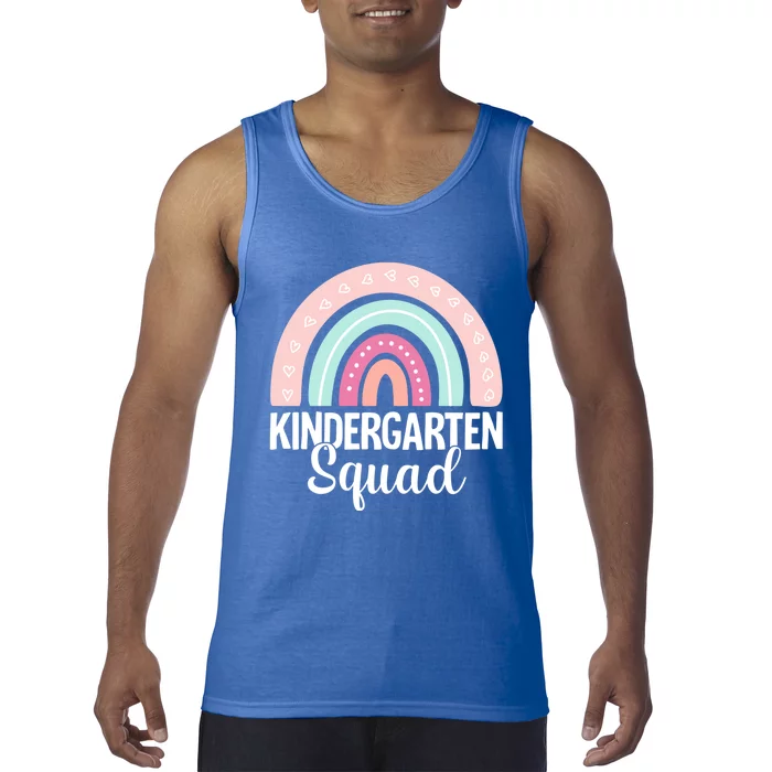 Back To School Rainbow Kindergarten Squad Teacher Gift Tank Top