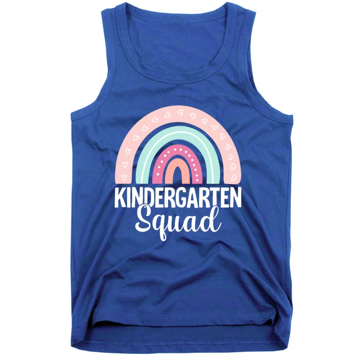 Back To School Rainbow Kindergarten Squad Teacher Gift Tank Top