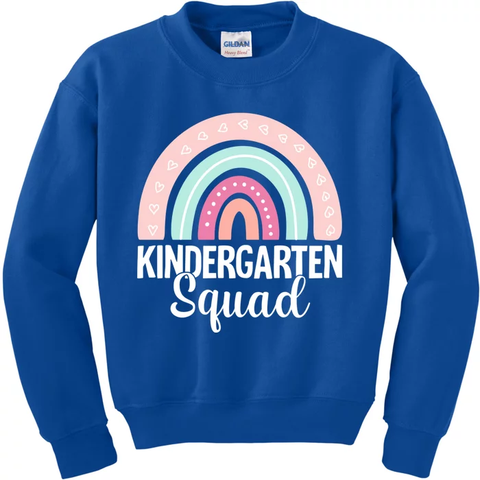 Back To School Rainbow Kindergarten Squad Teacher Gift Kids Sweatshirt