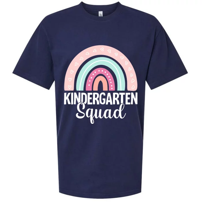 Back To School Rainbow Kindergarten Squad Teacher Gift Sueded Cloud Jersey T-Shirt