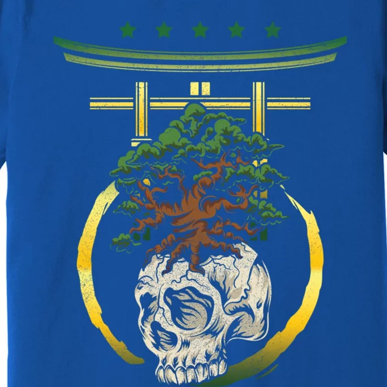 Bonsai Tree Skull Japanese Art Meditation Buddhism Yoga Meaningful Gift Premium T-Shirt