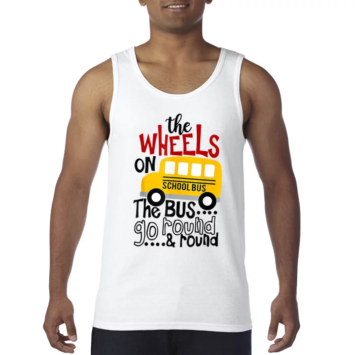 Back To School Funny The Wheels On The Bus Kids Boy Tank Top