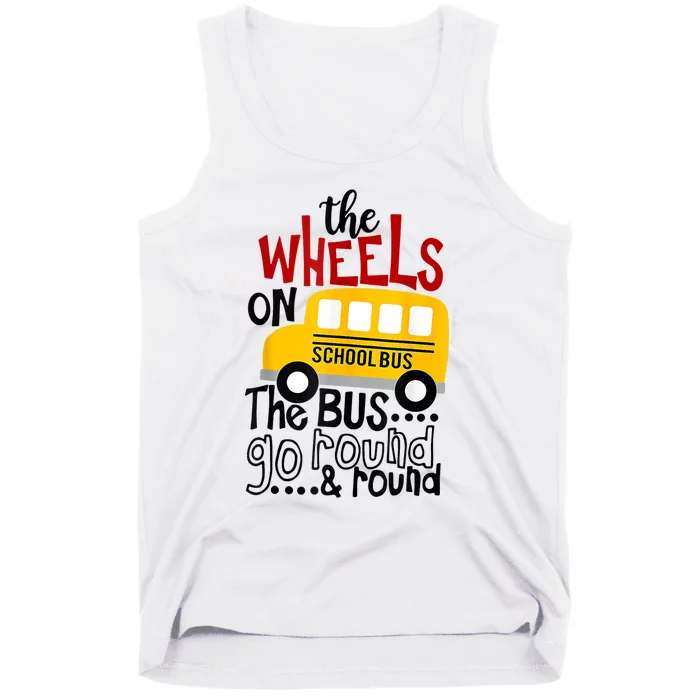 Back To School Funny The Wheels On The Bus Kids Boy Tank Top