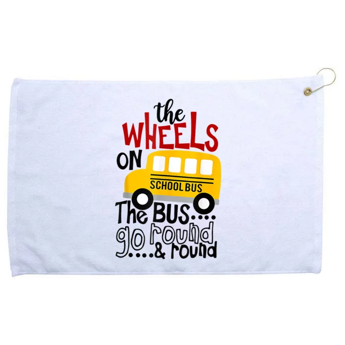 Back To School Funny The Wheels On The Bus Kids Boy Grommeted Golf Towel