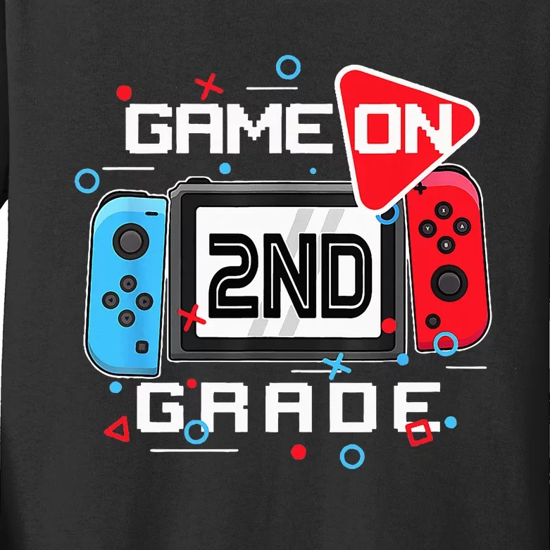 Back To School Game On 2nd Grade Funny Gamer Kids Long Sleeve Shirt