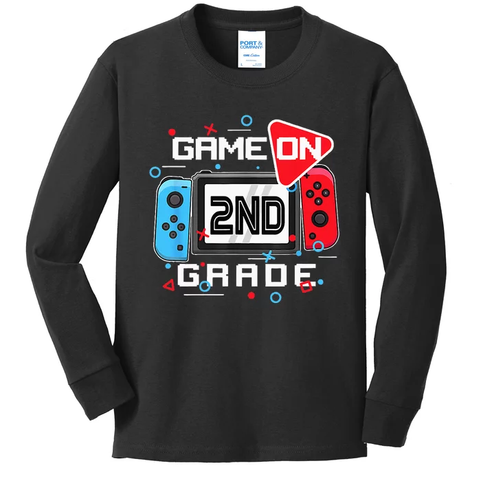 Back To School Game On 2nd Grade Funny Gamer Kids Long Sleeve Shirt