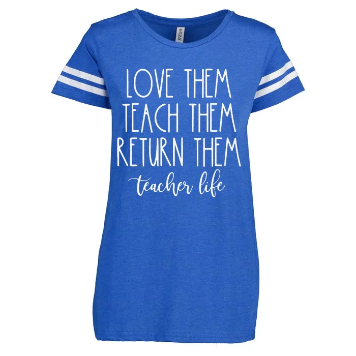 Back To School Teach them Love them Return them Teachers Enza Ladies Jersey Football T-Shirt