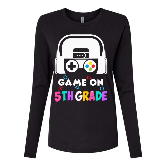 Back To School Game On 5th Grade Funny Gamer Womens Cotton Relaxed Long Sleeve T-Shirt