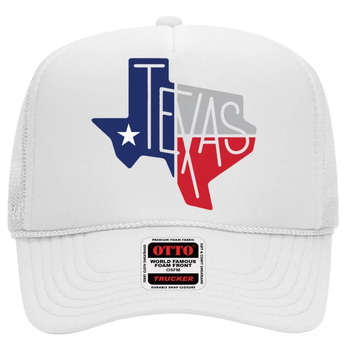 Beautiful Texas State Flag Star Silhouette High Crown Mesh Trucker Hat