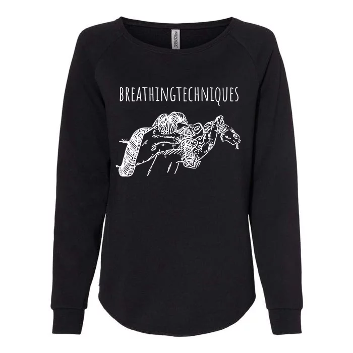 Breathing Techniques Snake Womens California Wash Sweatshirt