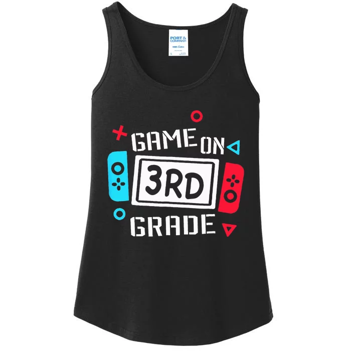 Back To School Game On Third 3rd Grade Funny Gamer Ladies Essential Tank