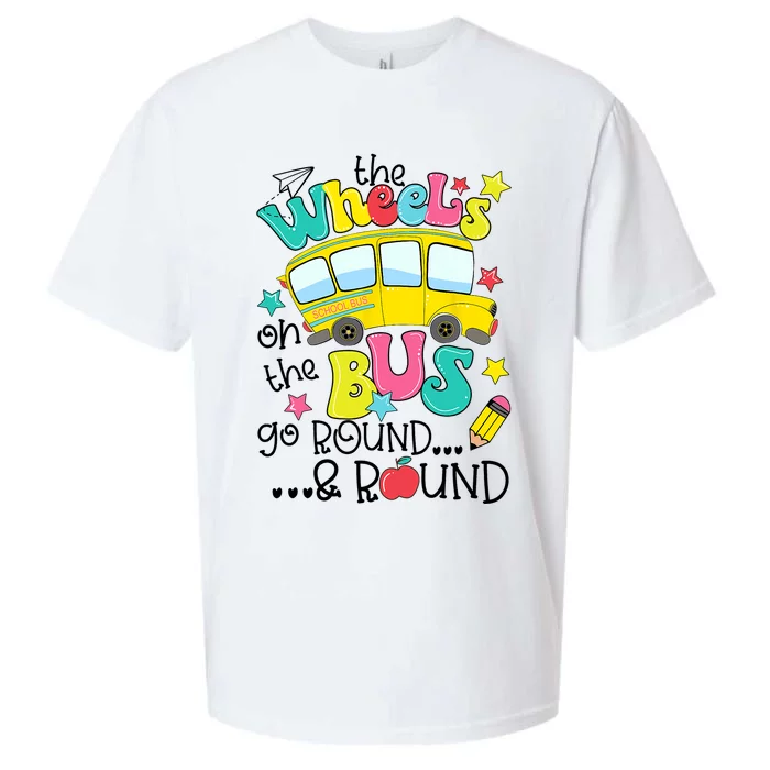 Back To School Funny The WHEELS On The BUS School Bus Driver Sueded Cloud Jersey T-Shirt