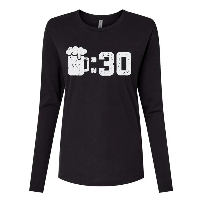 Beer Thirty St Patricks Shamrock Lucky Green Irish Womens Cotton Relaxed Long Sleeve T-Shirt