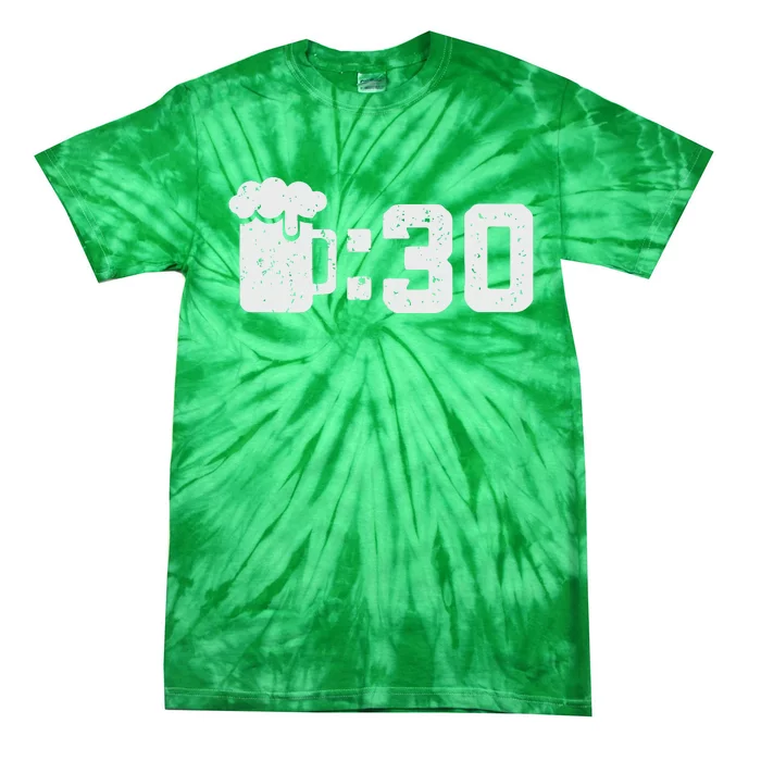 Beer Thirty St Patricks Shamrock Lucky Green Irish Tie-Dye T-Shirt