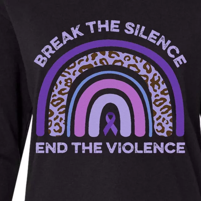 Break The Silence End Domestic Violence Awareness Rainbow Womens Cotton Relaxed Long Sleeve T-Shirt