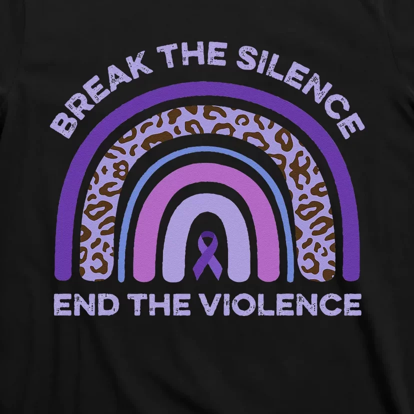 Break The Silence End Domestic Violence Awareness Rainbow T-Shirt