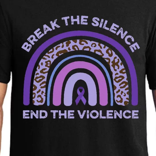 Break The Silence End Domestic Violence Awareness Rainbow Pajama Set