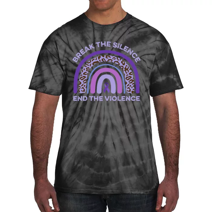 Break The Silence End Domestic Violence Awareness Rainbow Tie-Dye T-Shirt